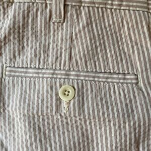 NWOT Men’s RL Polo tan and cream seersucker shorts